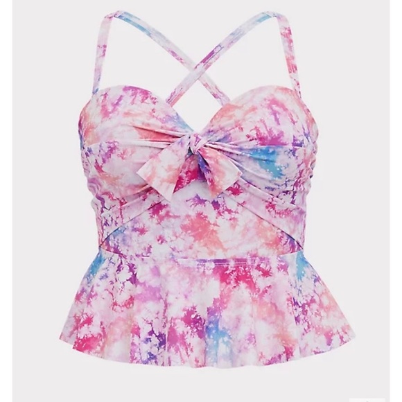 NWT Torrid tie-dye peplum swim set. 1X/2X - Picture 3 of 7